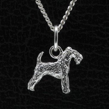 Zilveren Welsh terrier ketting hanger - klein
