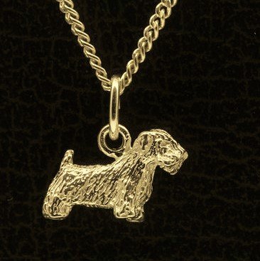 Gouden Saelyham Terrier ketting hanger - klein