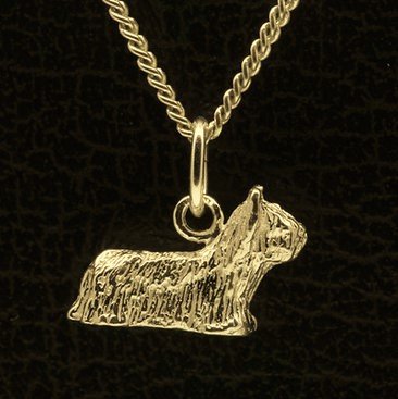Gouden Skye Terrier ketting hanger - klein