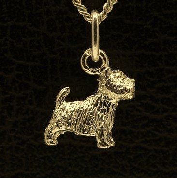 Gouden West highland white Terrier huishond ketting hanger - klein