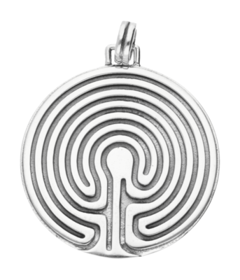 Zilveren Labyrint XL kettinghanger