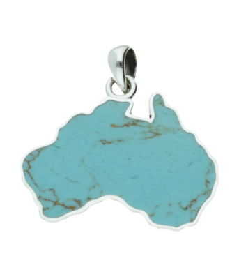 Zilveren Australië met turquoise edelsteen kettinghanger