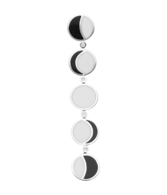Zilveren Maanfasen bewegend XL kettinghanger