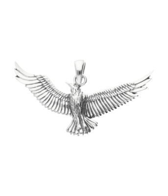 Zilveren Roofvogel in vlucht kettinghanger