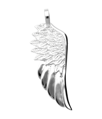 Zilveren Engelvleugel mat en glans groot kettinghanger