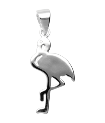 Zilveren Flamingo abstract kettinghanger