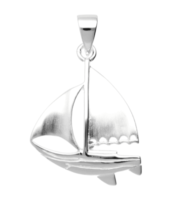 Zilveren Zeilboot middel kettinghanger