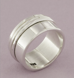 Zilveren Ring met 2 smalle losse ringen