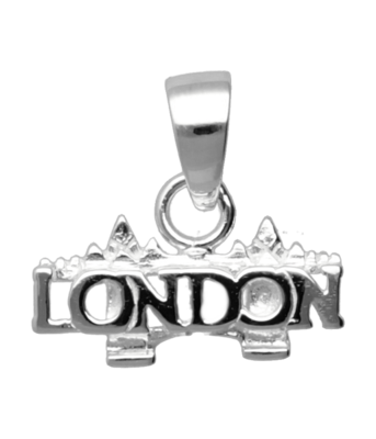 Zilveren Londen London in letters kettinghanger