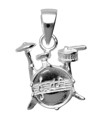 Zilveren Drumstel in detail kettinghanger