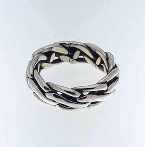 Zilveren Ring met schakelvlecht