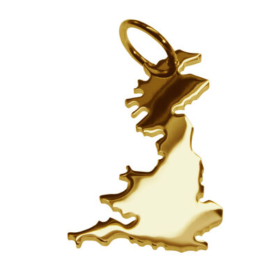 Gouden Landkaart Engeland ketting hanger