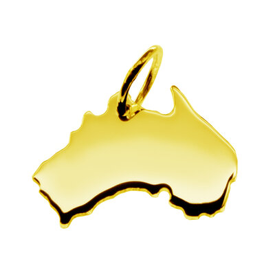 Gouden Landkaart Australië ketting hanger