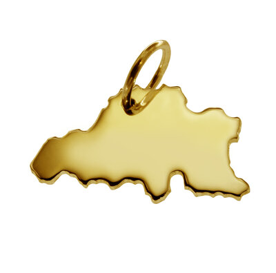 Gouden Landkaart België ketting hanger
