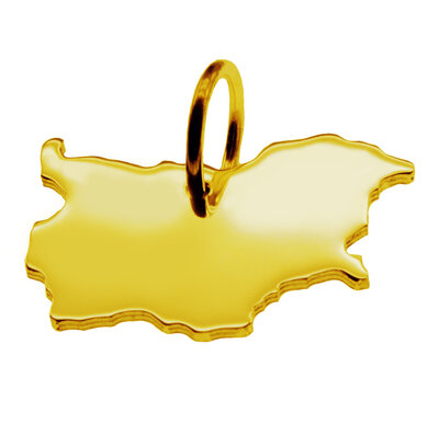 Gouden Landkaart Bulgarije ketting hanger