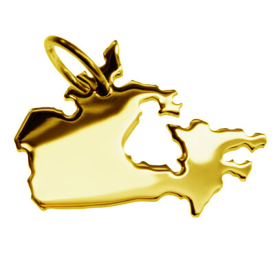 Gouden Landkaart Canada ketting hanger