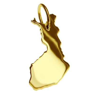 Gouden Landkaart Finland ketting hanger