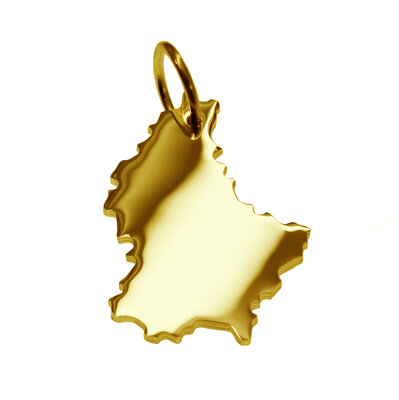 Gouden Landkaart Luxemburg ketting hanger