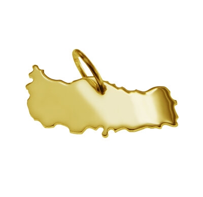 Gouden Landkaart Turkije ketting hanger