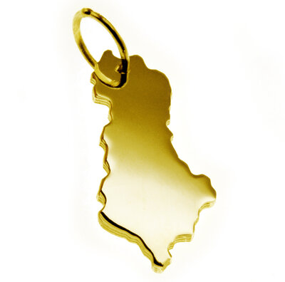 Gouden Landkaart Albanië ketting hanger