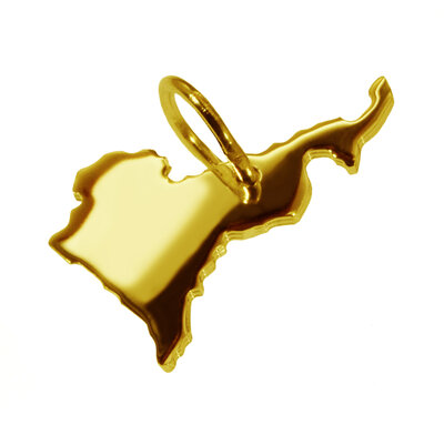 Gouden Landkaart Kameroen ketting hanger