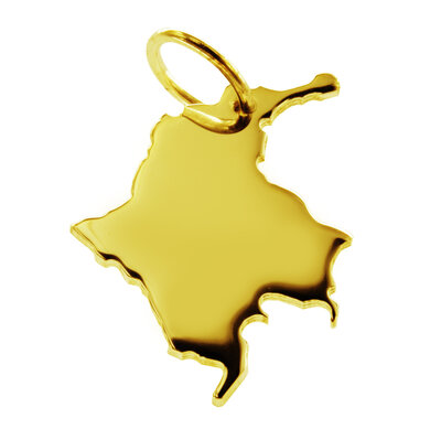 Gouden Landkaart Colombia ketting hanger