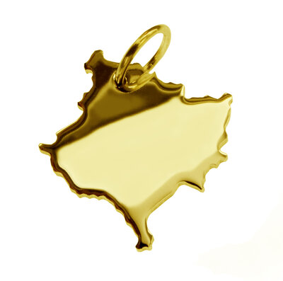 Gouden Landkaart Kosovo ketting hanger