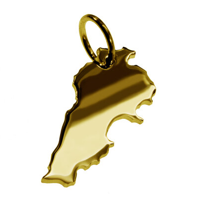 Gouden Landkaart Libanon ketting hanger