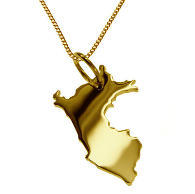 Gouden Landkaart Peru ketting hanger