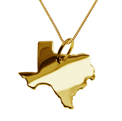 Gouden Landkaart Texas ketting hanger