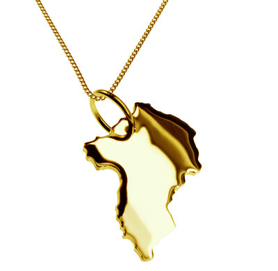 Gouden Landkaart Oeganda ketting hanger