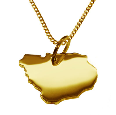 Gouden Landkaart Uruguay ketting hanger