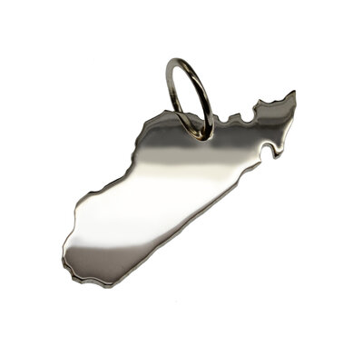 Zilveren Landkaart Madagaskar ketting hanger