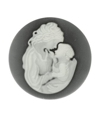 MY iMenso "mother & child" agate cameo 33mm insignia (black)