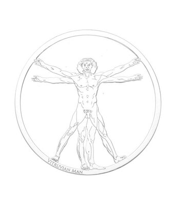 MY iMenso "Vitruvian man" cover 33mm insignia (925/rhod-plated) - uitlopend
