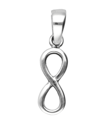 Zilveren Infinity oneindig teken klein ketting hanger