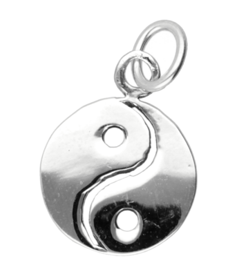 Zilveren Yin Yang open ketting hanger