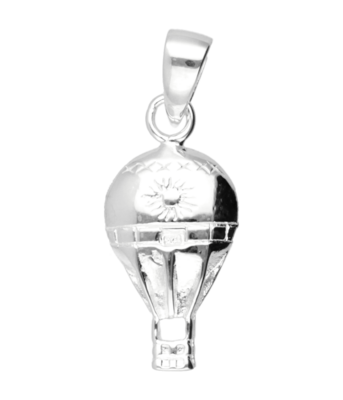 Zilveren Luchtballon met mand kettinghanger