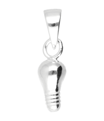 Zilveren Gloeilamp met fitting klein kettinghanger