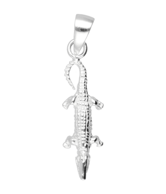Zilveren Krokodil Alligator kettinghanger