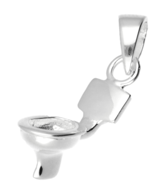 Zilveren WC pot klein kettinghanger