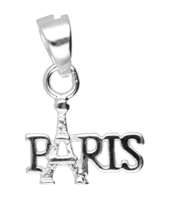 Zilveren Parijs met eiffeltoren kettinghanger