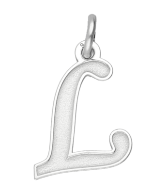 Zilveren letter L sierlijk mat-glans kettinghanger