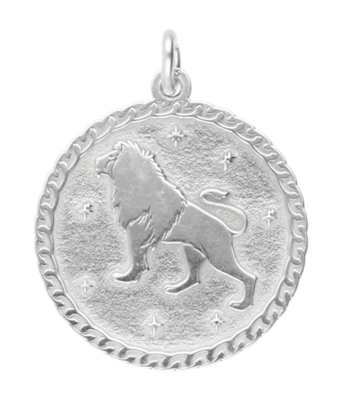 Zilveren Sterrenbeeld leeuw rond kettinghanger