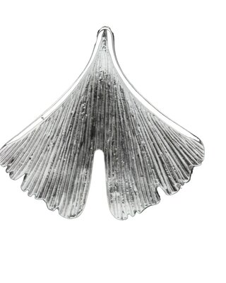 Zilveren Ginkgo blad ketting hanger
