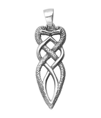 Zilveren Slangen in keltische vorm kettinghanger