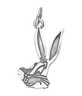 Zilveren Bugs Bunny tekenfilm plat kettinghanger