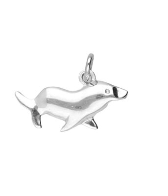 Zilveren Zeehond glad kettinghanger