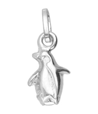 Zilveren Pinguïn klein hol kettinghanger