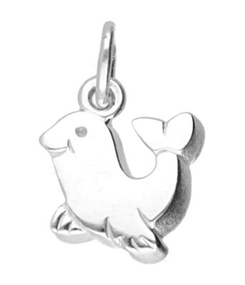 Zilveren Dolfijn abstract klein kettinghanger